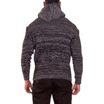 Ribbed Knit Pullover Sweater // Black (L)