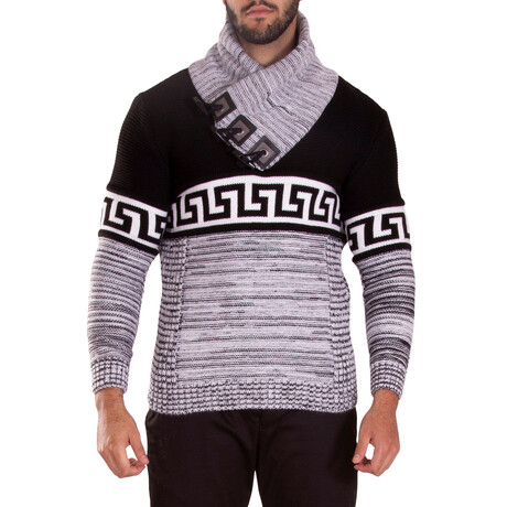 High-Neck Pullover Sweater // Black (M)