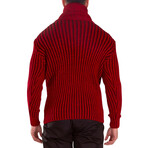High-Neck Pullover Sweater // Red (XL)