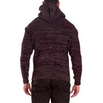 Ribbed Knit Pullover Sweater // Burgundy (M)