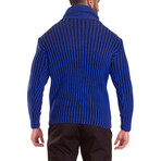 High-Neck Pullover Sweater // Royal (L)