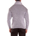 High-Neck Pullover Sweater // White (L)