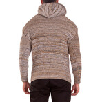 Ribbed Knit Pullover Sweater // Beige (L)