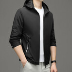 Zip Up Hooded Jacket // Blak (XS)