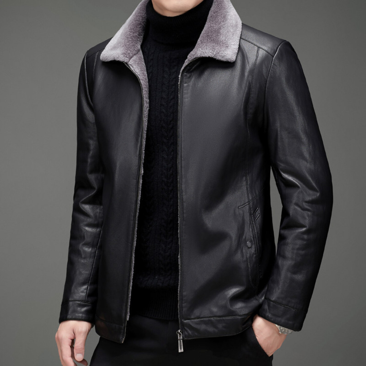 Faux Leather Pilot Jacket // Black (XS) - Newvay Outerwear - Touch of ...