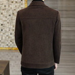 Imitated Mink Wool Jacket // Brown (L)