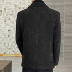 Imitated Mink Wool Jacket Twill Pattern // Dark Brown (M)