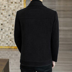 Imitated Mink Wool Jacket // Black (XL)