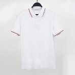 Logo Collar Short Sleeve Polo Shirt // White (S)