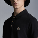 Solid Short Sleeve Polo Shirt // Black (S)