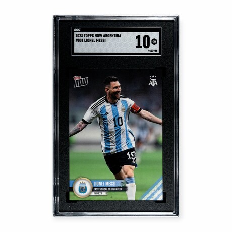 Lionel Messi // 2023 Topps Now Argentina "Fastest Goal Of His Career" // SGC 10 Gem Mint