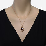 14K Rose Gold Diamond + Rhodolite Pendant Necklace // 18" // New