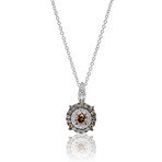 14K White Gold Diamond Pendant Necklace I // 18" // New