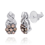 14K White Gold Diamond Drop Earrings // New
