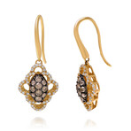 14K Yellow Gold Diamond Drop Earrings // New
