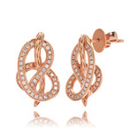 14K Rose Gold Diamond Drop Earrings I // New