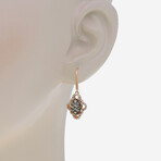 14K Rose Gold Diamond Drop Earrings // New