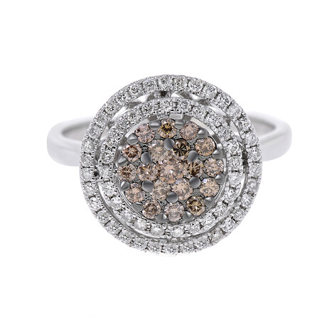 14K White Gold Diamond Halo Statement Ring // Ring Size: 6 // New
