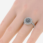 14K White Gold Diamond Halo Ring // Ring Size: 8 // New