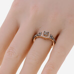14K Rose Gold Diamond Halo Ring // Ring Size: 6.75 // New