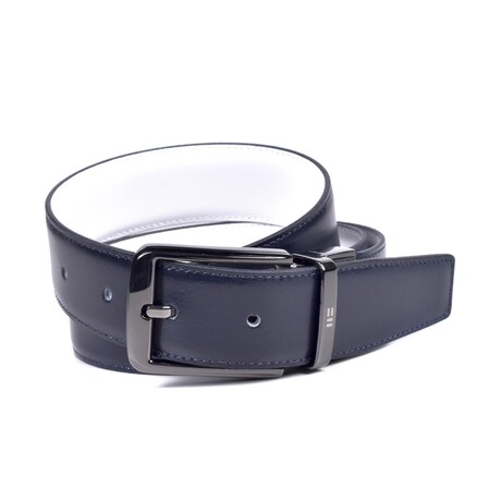CLASSIC Model 430/32 //  Buckle 4835 // Reversible // Navy Blue + White (34)