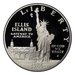 1986-S Statue Liberty Commemorative Silver Dollar // Proof Condition // Deluxe Display Box