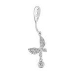 Farfalla 18K White Gold Diamond Butterfly Jacket Earrings // New