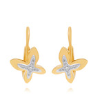 Freevola 18K Yellow Gold + Diamond Drop Earrings // New