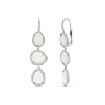 Talita 18K White Gold Moonstone + Diamond Chandelier Earrings // New