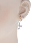 Farfalla 18K White Gold Diamond Butterfly Jacket Earrings // New