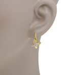 Freevola 18K Yellow Gold + Diamond Drop Earrings // New