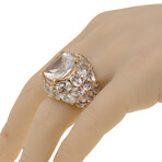 Mimi Milano // Boutique 18K Rose Gold Rock Crystal + Diamond Statement Ring // Ring Size: 6.5 // New