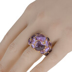 Mimi Milano // Juliet 18K Rose Gold Cabochon Amethyst + White Sapphire Cocktail Ring // Ring Size: 6.25 // New