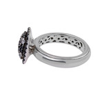Starlight Sterling Silver Black + White Sapphire Gemstone Ring // Ring Size: 6.5 // New