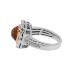 Charles Krypell // Sterling Silver + 18K Yellow Gold + 14k White Gold Citrine + Diamond Statement Ring // Ring Size: 6.5 // New