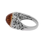 Charles Krypell // Sterling Silver + 18K Yellow Gold Citrine Gemstone Ring // Ring Size: 6.5 // New