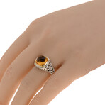 Charles Krypell // Sterling Silver + 18K Yellow Gold Citrine Gemstone Ring // Ring Size: 6.5 // New