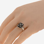 Charles Krypell // Starlight Sterling Silver Black + White Sapphire Gemstone Ring // Ring Size: 6.5 // New