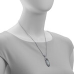 Sterling Silver Mother Of Pearl + Rock Crystal Doublet Pendant Necklace // 19" // Store Display