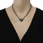 Charles Krypell // Roxy Sterling Silver Black Sapphire + Blue Topaz Pendant Necklace // 16" // New