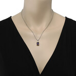 Charles Krypell // Sterling Silver + 14k Yellow Gold Amethyst + Diamond Pendant Necklace // 17" // New