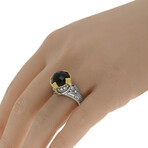 Calypso Sterling Silver + 18K Yellow Gold Onyx Statement Ring // Ring Size: 7.25 // Store Display