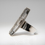 Genuine Natural Seymchan Meteorite Ring with Sterling Silver (Size 8)