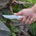 Damascus Hunting Knife // Bone Handle