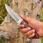 Damascus Hunting Knife // Wood Handle