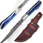 Damascus Hunting Knife // Pakka Wood Handle