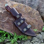 Damascus Hunting Knife // Wood Handle
