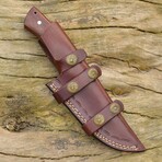 Damascus Hunting Knife // Wood Handle
