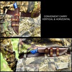 Damascus Hunting Knife // Pakka Wood Handle