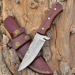 Damascus Hunting Knife // Wood Handle